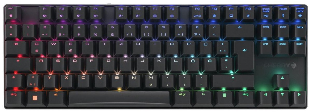 Cherry XTRFY MX 8.2 TKL Wireless, black Bluetooth, radio Clavier allemand, QWERTZ noir