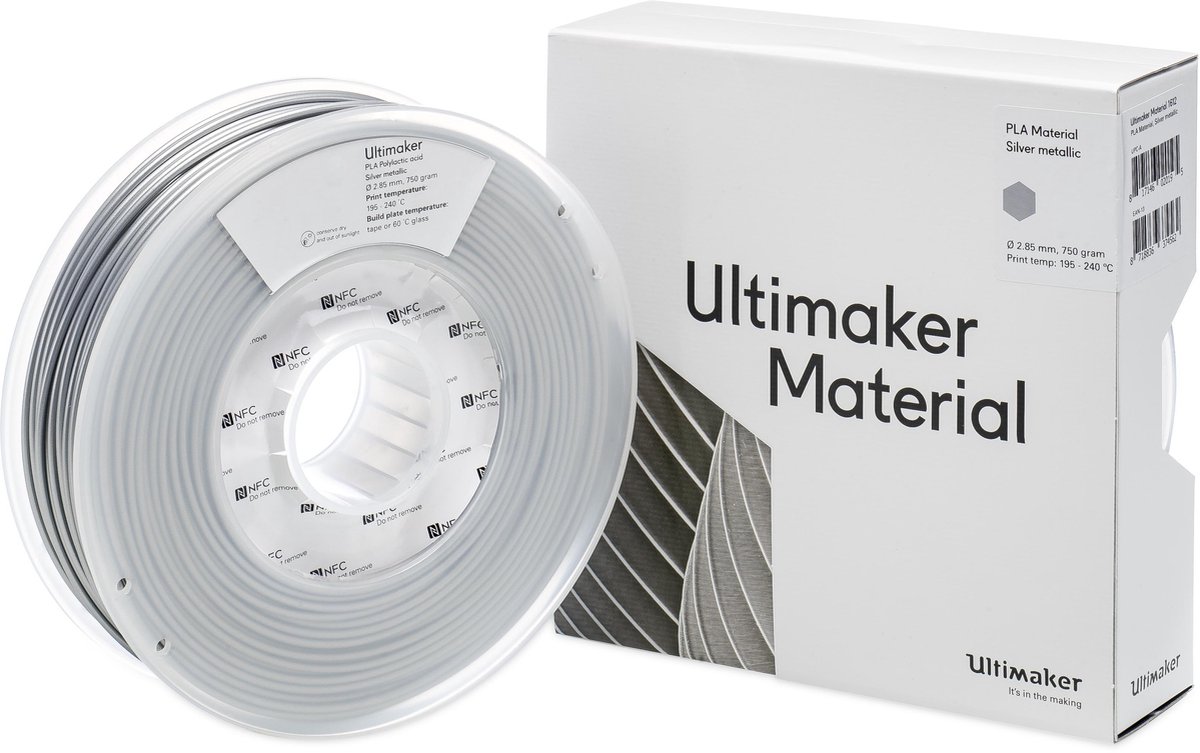 UltiMaker PLA - M0751 Silver Metallic 750 - 211399 Filament PLA 2.85 mm 750 g argent (métallisé) 1 pc(s)