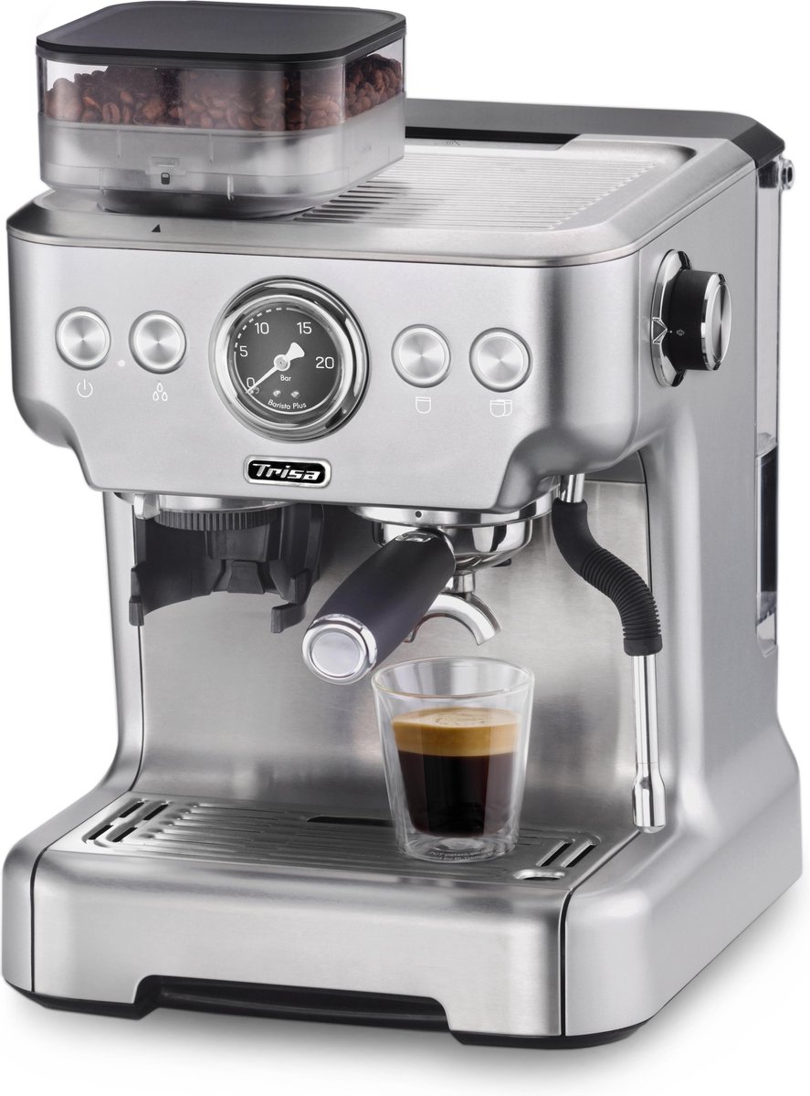 Trisa Barista Plus Machine à expresso argent 2300 W avec broyeur