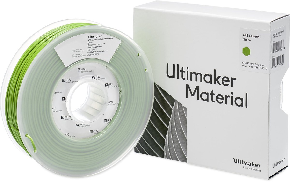 UltiMaker ABS - M2560 Green 750 - 206127 Filament ABS 2.85 mm 750 g vert 1 pc(s)