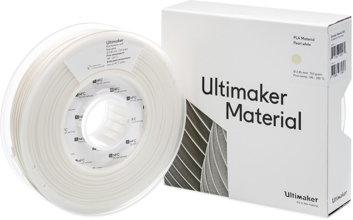 UltiMaker PLA - M0751 Pearl White 750 - 211399 Filament PLA 2.85 mm 750 g blanc nacré 1 pc(s)