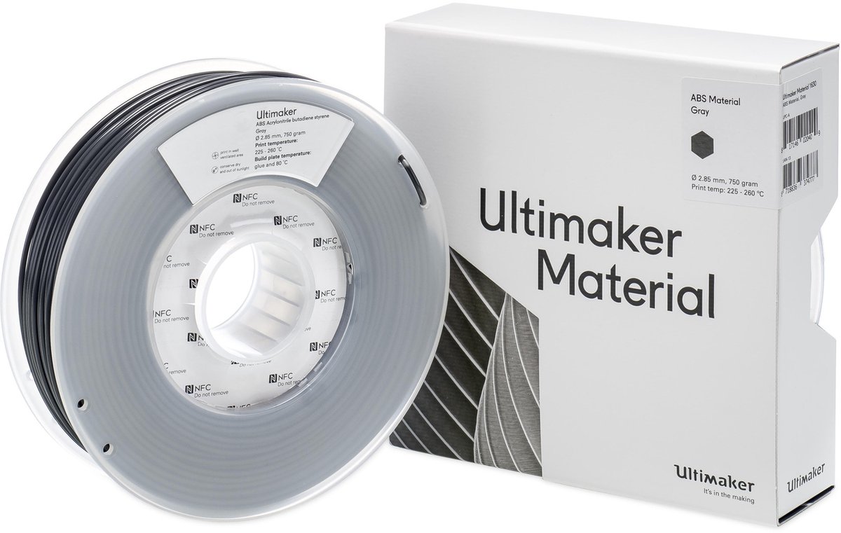 UltiMaker ABS - M2560 Gray 750 - 206127 Filament ABS 2.85 mm 750 g gris 1 pc(s)