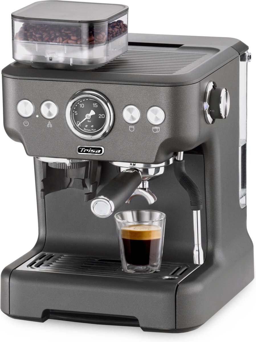 Trisa Barista Plus Machine à expresso anthracite 2300 W avec broyeur