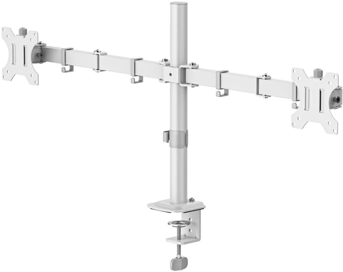 Hama Support de table pour écran 2 Écran(s) 88,9 cm (35) blanc réglable en hauteur, mobile, rotatif, inclinable
