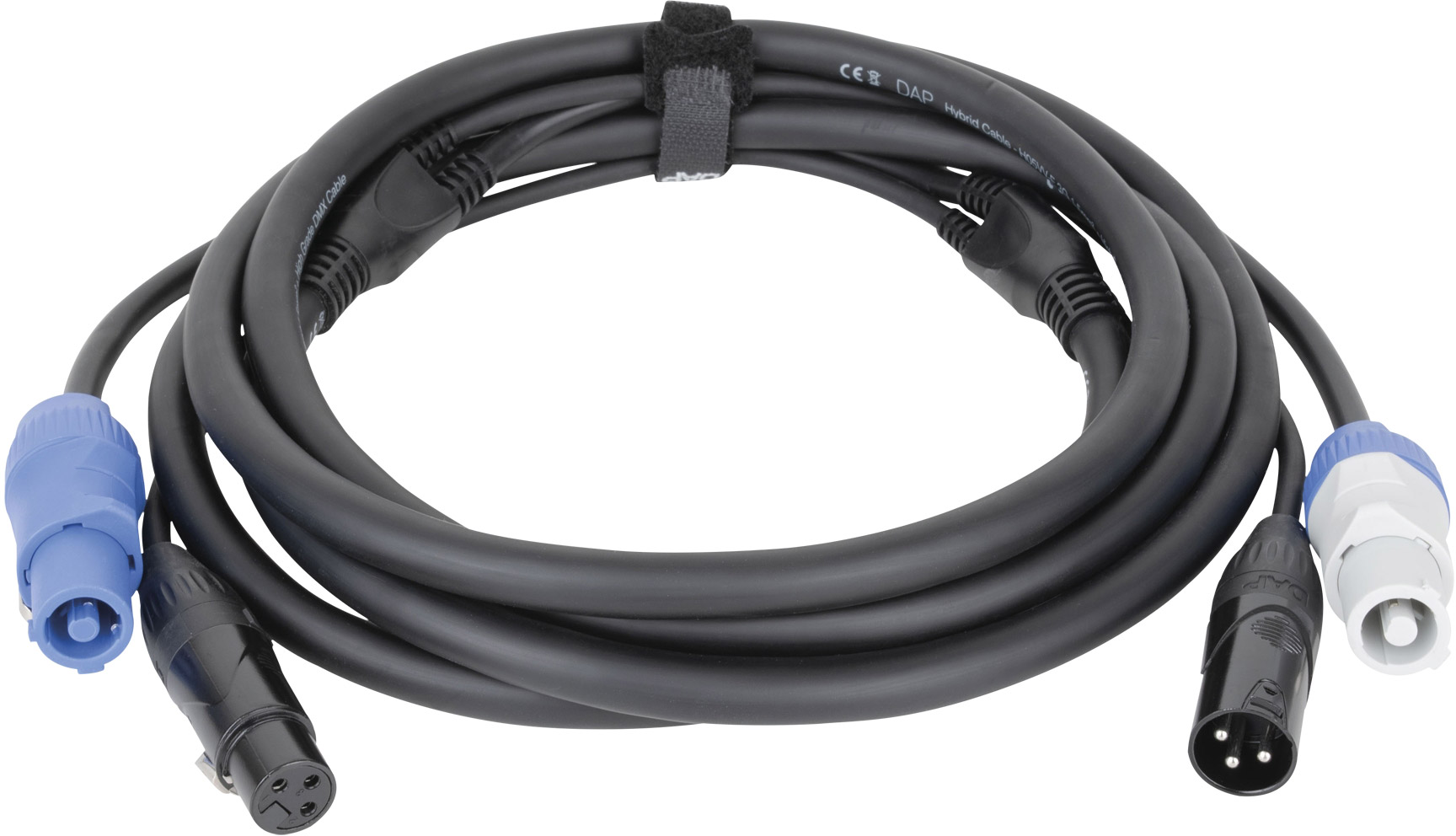 DAP-Audio FP20 Hybridkabel – Power Pro & 3-poliger XLR – DMX / Stromversorgung 3 m – schwarzer