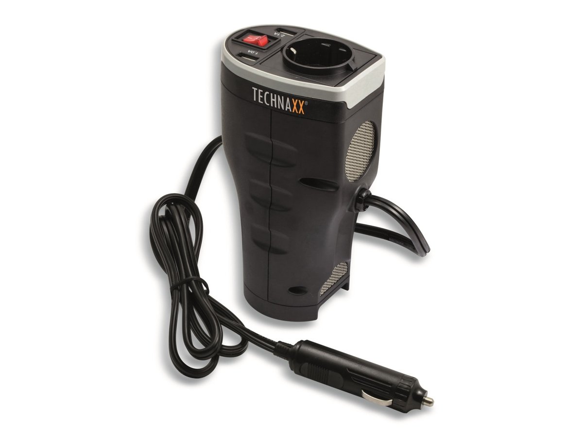 Technaxx Onduleur TE13 200 W 12 V/DC - 230 V/AC, 5 V/DC en forme de cannette pour porte-boisson