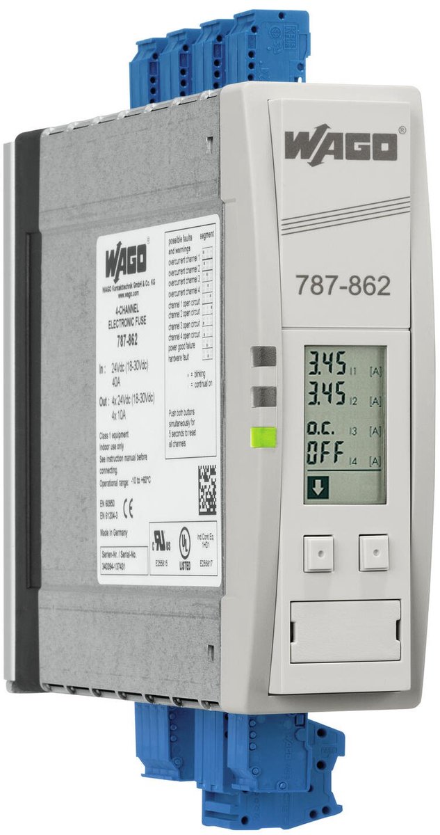 Disjoncteur électronique 4 x 24 V/DC / 4 x 1 - 10 A WAGO EPSITRON® 787-862 787-862