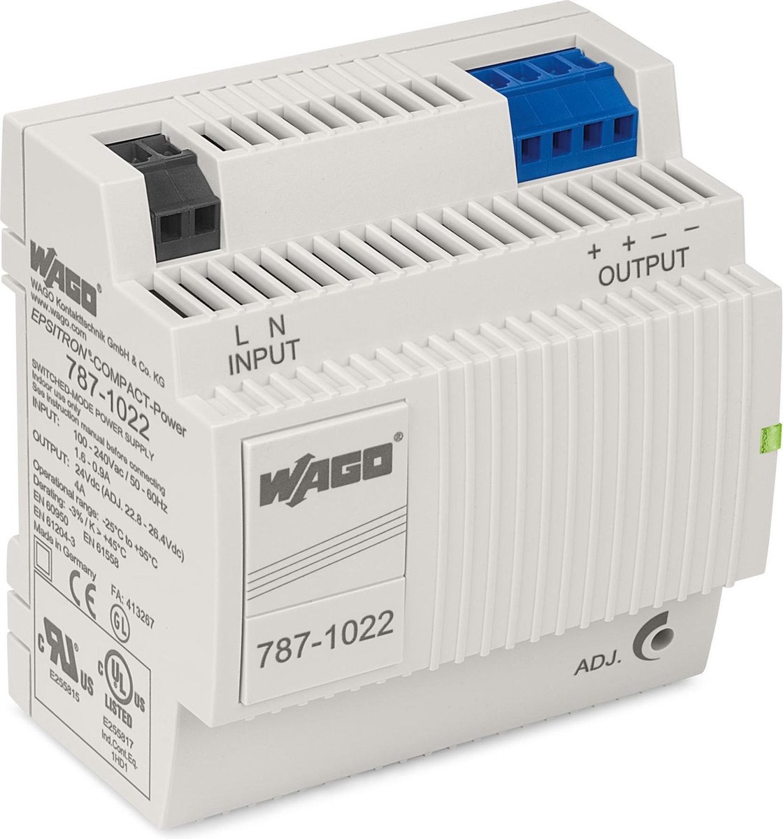Alimentation rail DIN WAGO EPSITRON® COMPACT POWER 787-1022 26.4 V/DC 4 A 96 W 2 x