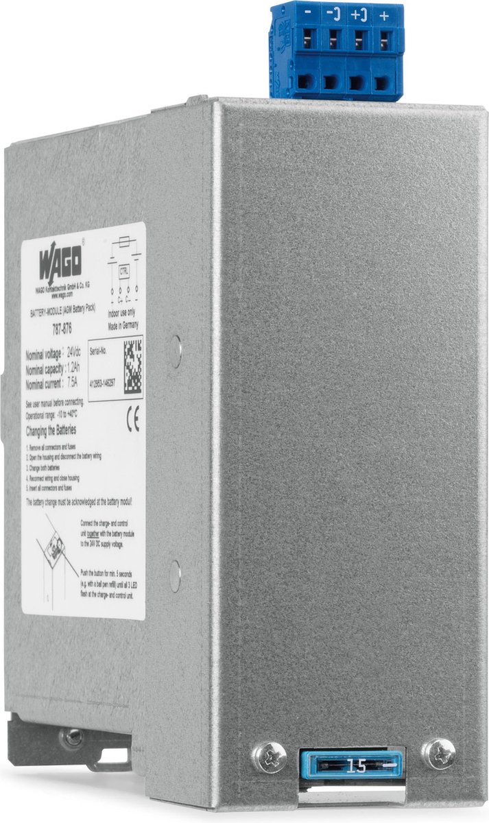 Alimentation rail DIN WAGO 787-876 24 V/DC 7.5 A 180 W 2 x