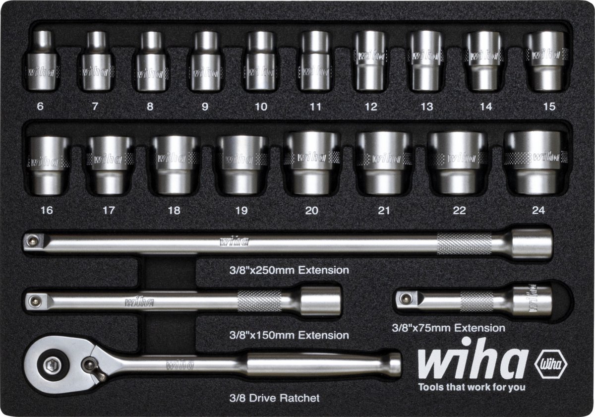 Wiha 44708 Jeu de douilles articulées 280 mm