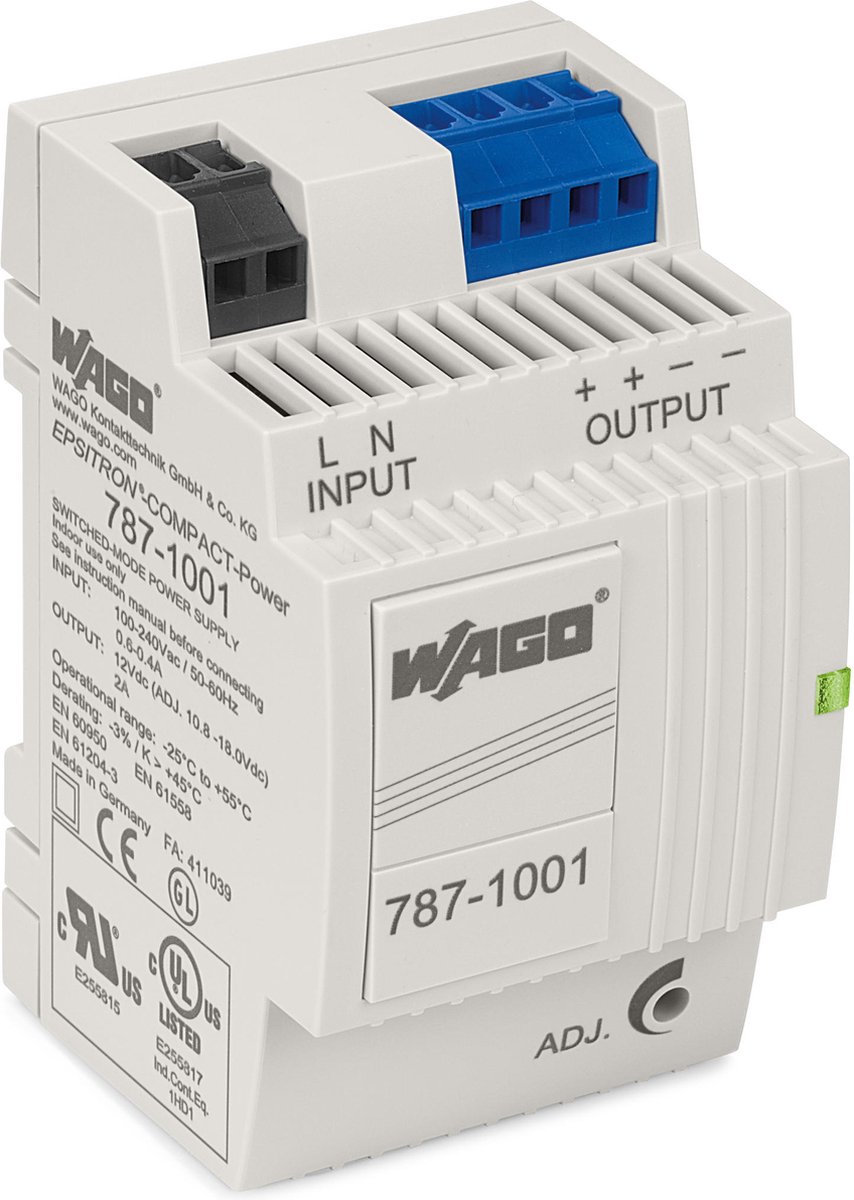 Alimentation rail DIN WAGO EPSITRON® COMPACT POWER 787-1001 18 V/DC 2 A 24 W 2 x