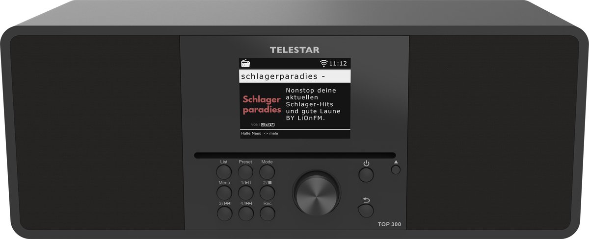 Telestar TOP 300 Schwarz Radio-lecteur CD Internet Internet, DAB+, FM USB, WiFi, radio internet, DAB+, CD, Bluetooth, AUX avec télécommande noir