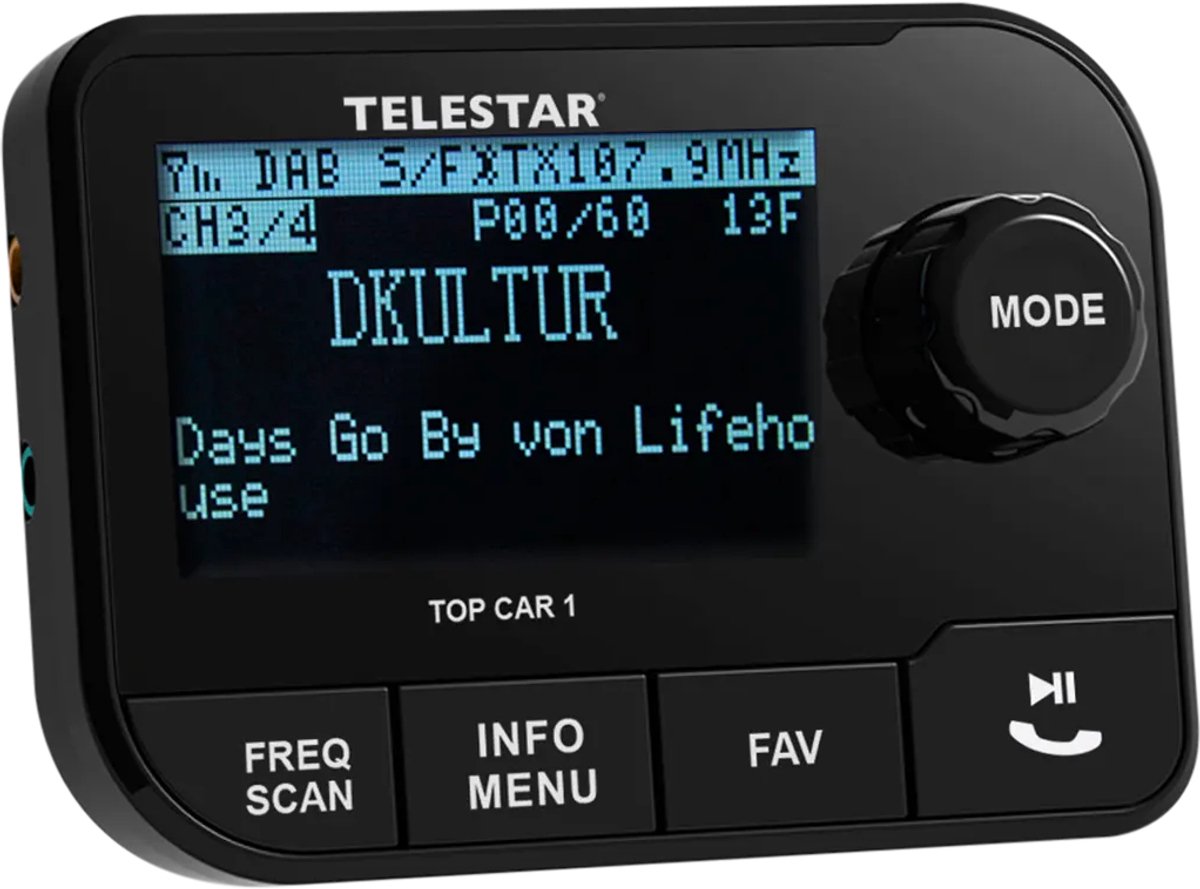 Telestar TOP CAR 1 Récepteur DAB+ Fonction mains-libres, Support à ventouse