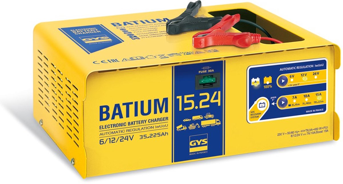 GYS BATIUM 15.24 024526 Chargeur automatique 6 V, 12 V, 24 V 22 A 22 A
