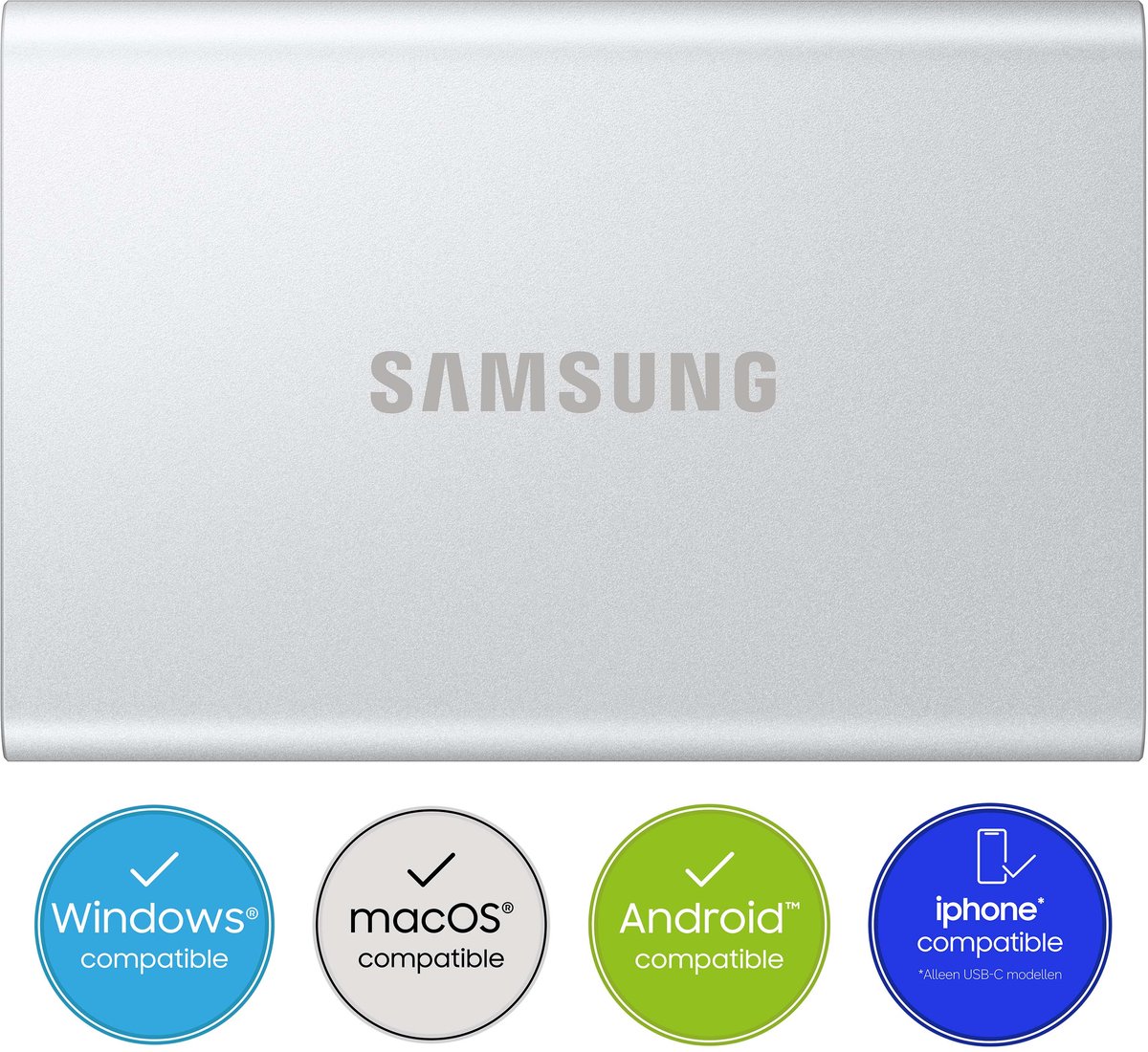Samsung 2 TB Disque dur externe SSD argent MU-PD2T0G/WW