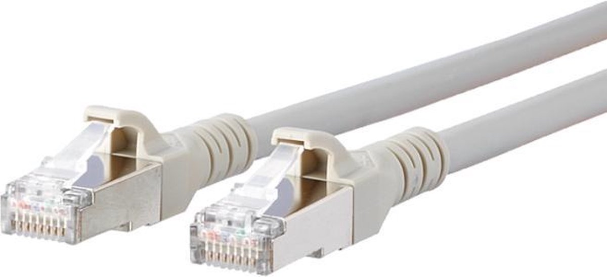 Metz Connect 130845A533-E RJ45 Câble réseau, câble patch CAT 6a S/FTP 15.00 m gris avec cliquet dencastrement 1 pc(s)