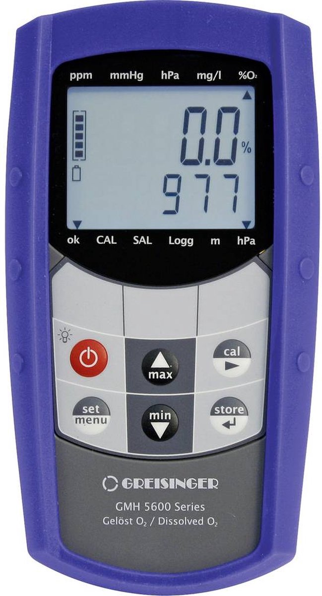 Greisinger GMH5630 Appareil de mesure combiné concentration en oxygène, saturation en oxygène, pression, température