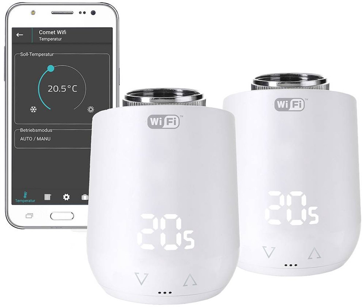 Comet WiFi Eurotronic 700223 Set tête thermostatique sans fil électronique jeu de 2
