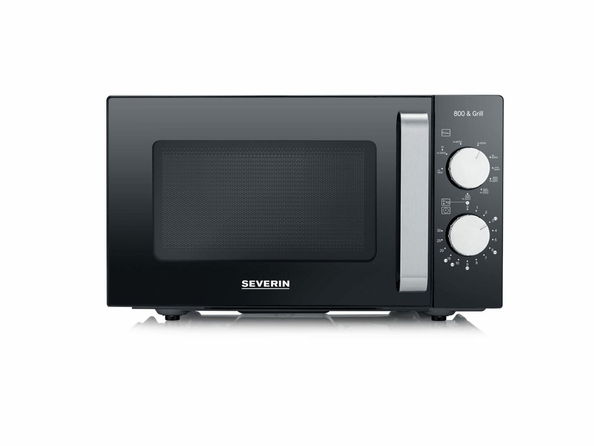 Severin MW 7762 Micro-ondes noir, acier inoxydable 800 W fonction grill
