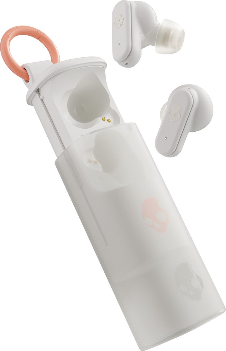 Skullcandy Dime Evo TWS InEar Bone Écouteurs intra-auriculaires Bluetooth blanc Suppression du bruit du microphone boîtier de charge téléphone