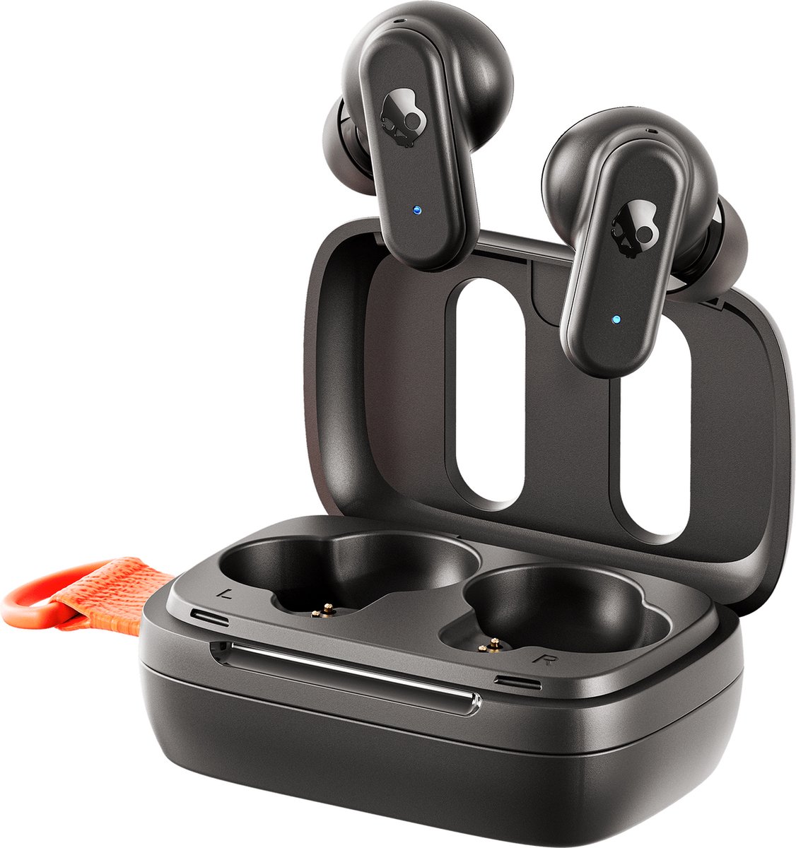 Skullcandy Dime 3 True Wireless Black Orange Écouteurs intra-auriculaires sans fil Stereo noir Suppression du bruit du microphone boîtier de charge pour le