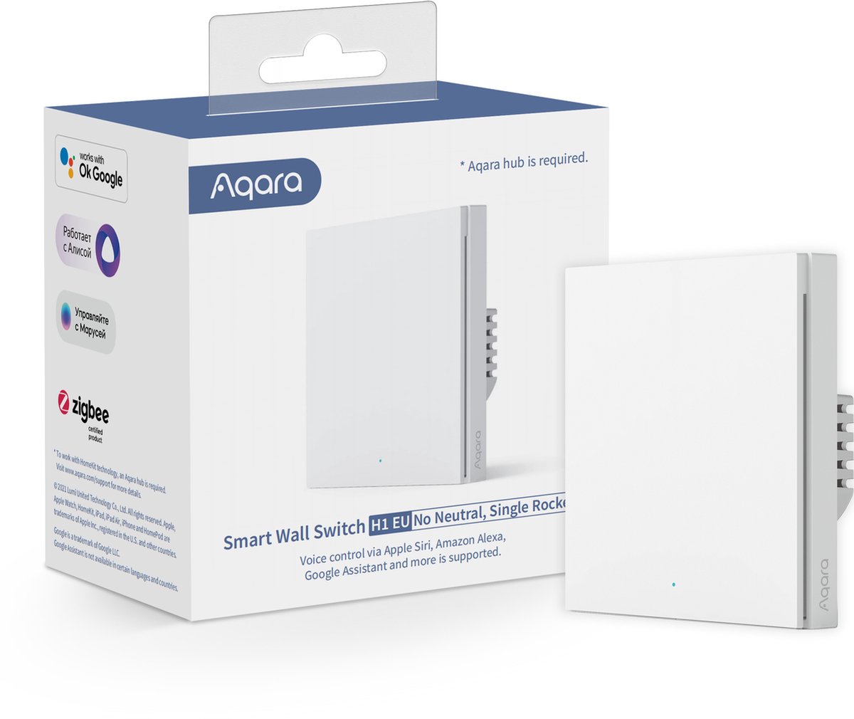 Aqara Commutateur mural sans fil WS-EUK01 blanc Apple HomeKit
