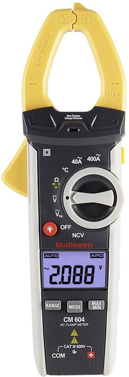 Multimetrix CM 604 Pince ampèremétrique numérique avec trousse CAT III 600 V Affichage (nombre de points): 4000