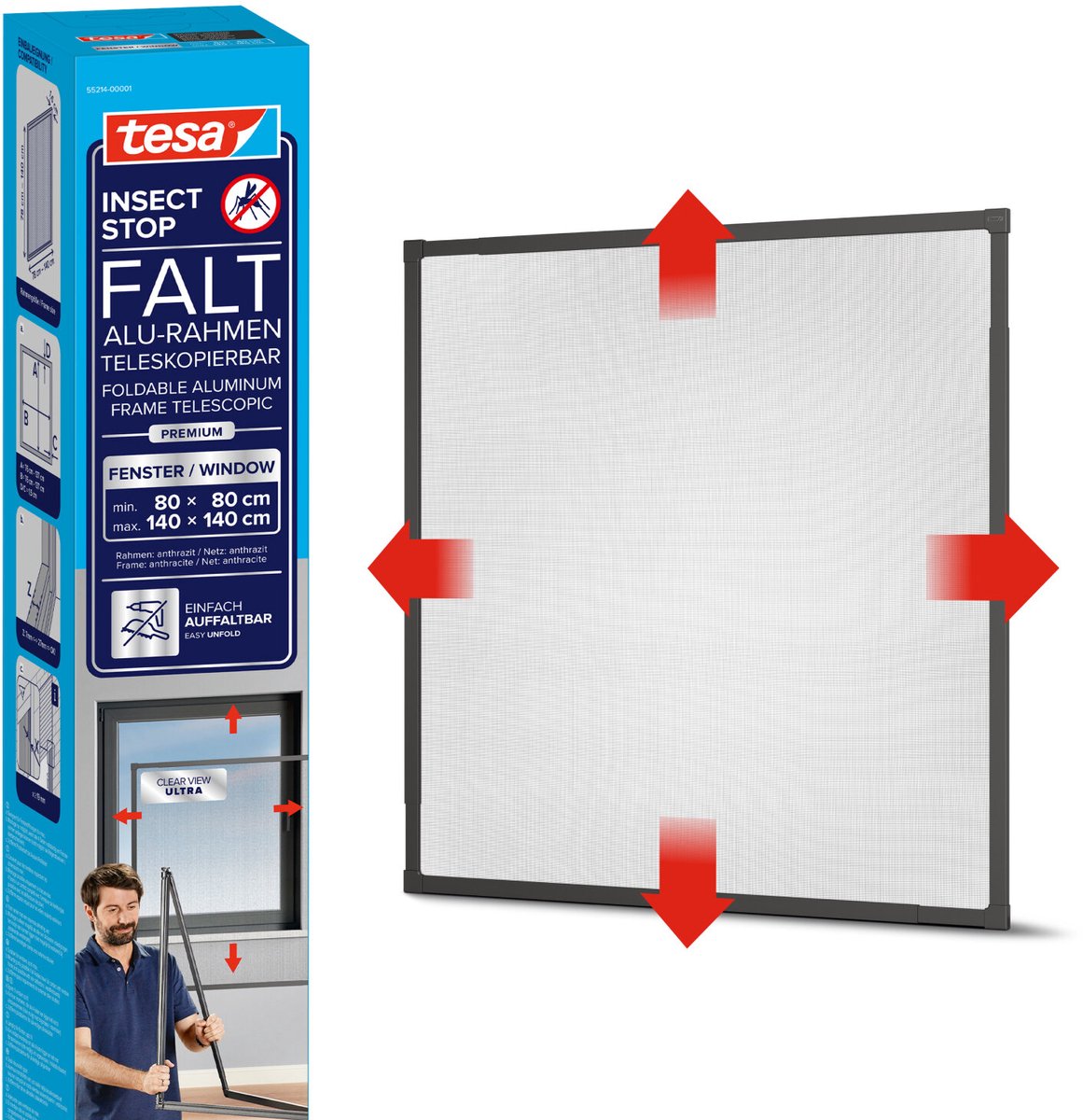 tesa FALT 55214-00001-00 Moustiquaire pour fenêtre anthracite 1 pc(s)