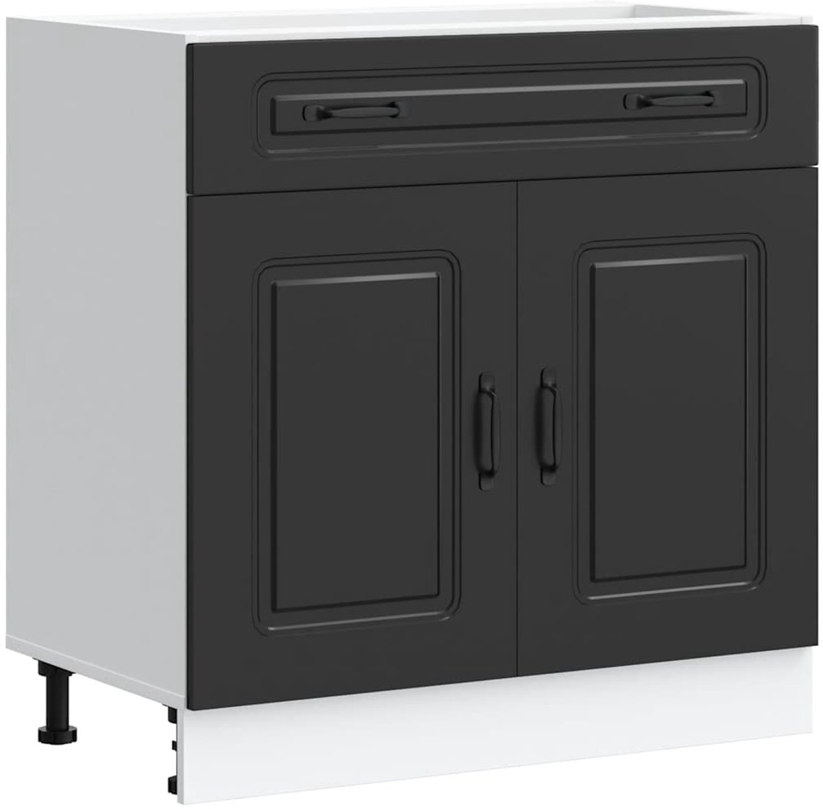Vidaxl Unterschrank Küche, Kalmar, Schwarz, Holzwerkstoff