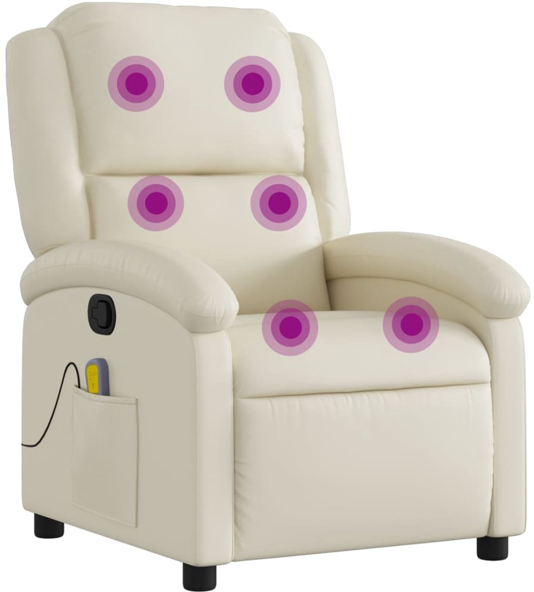 Vidaxl Klapp-Massagesessel, Cremefarben, Kunstleder