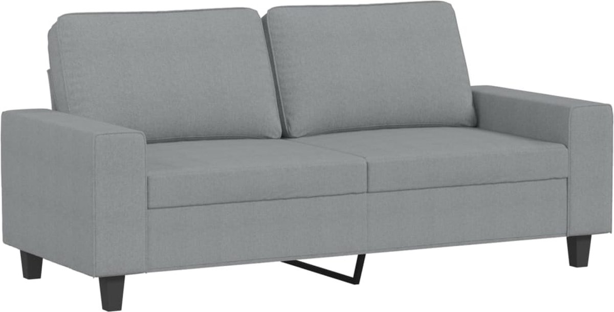 Vidaxl Sofa 2-Sitzer, Hellgrau, 140 cm, Mit Stoff bezogen