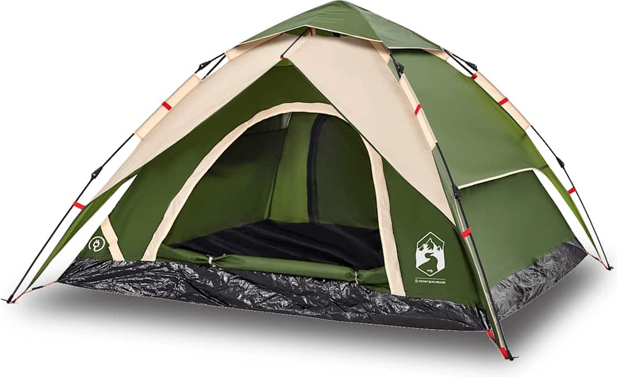 Vidaxl Campingzelt, 5-Personen, Grün, Schnelles Aufbauen
