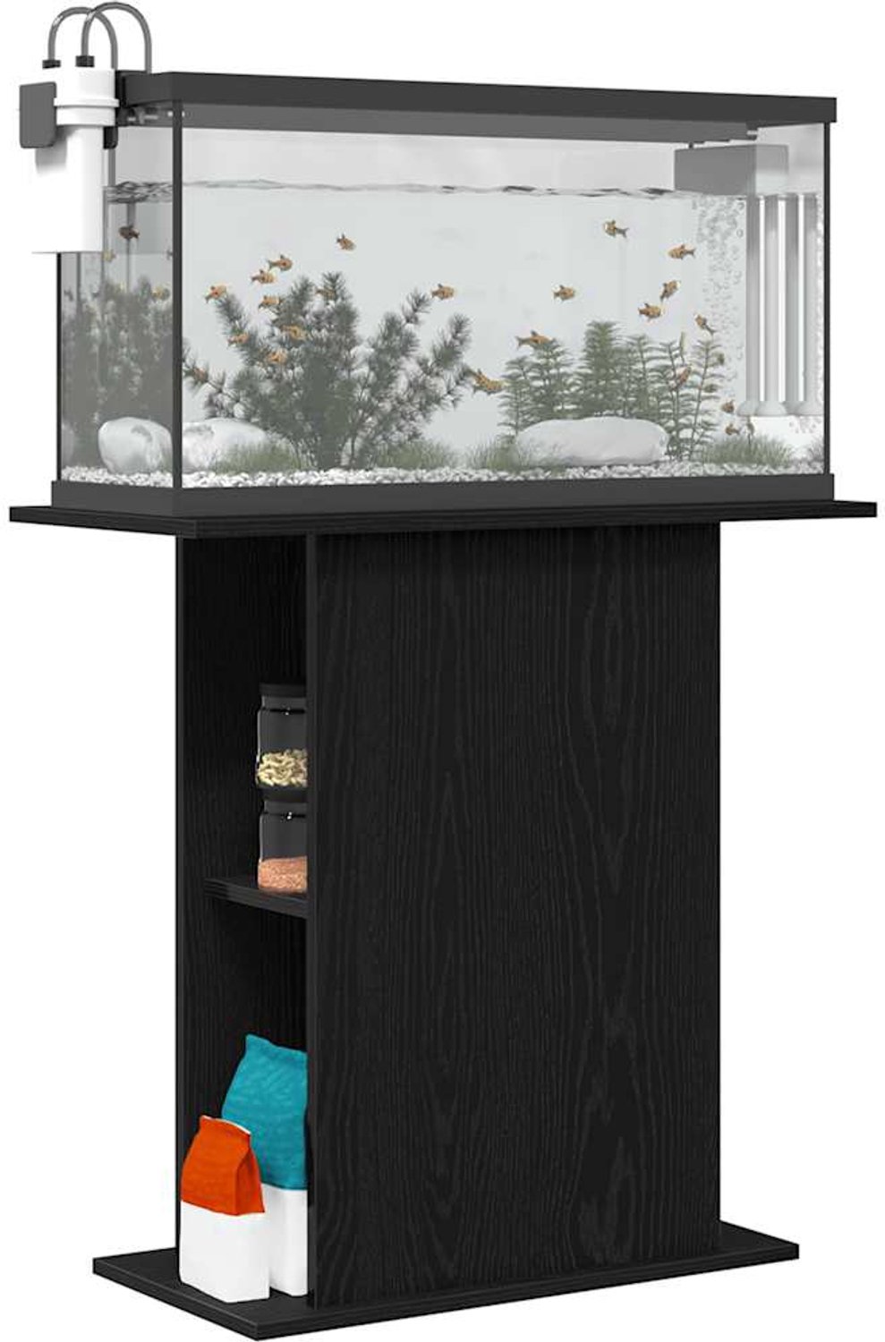 vidaXL Aquariumständer Schwarze Eiche 75 x 36 x 72,5 cm Holzwerkstoff schwarz