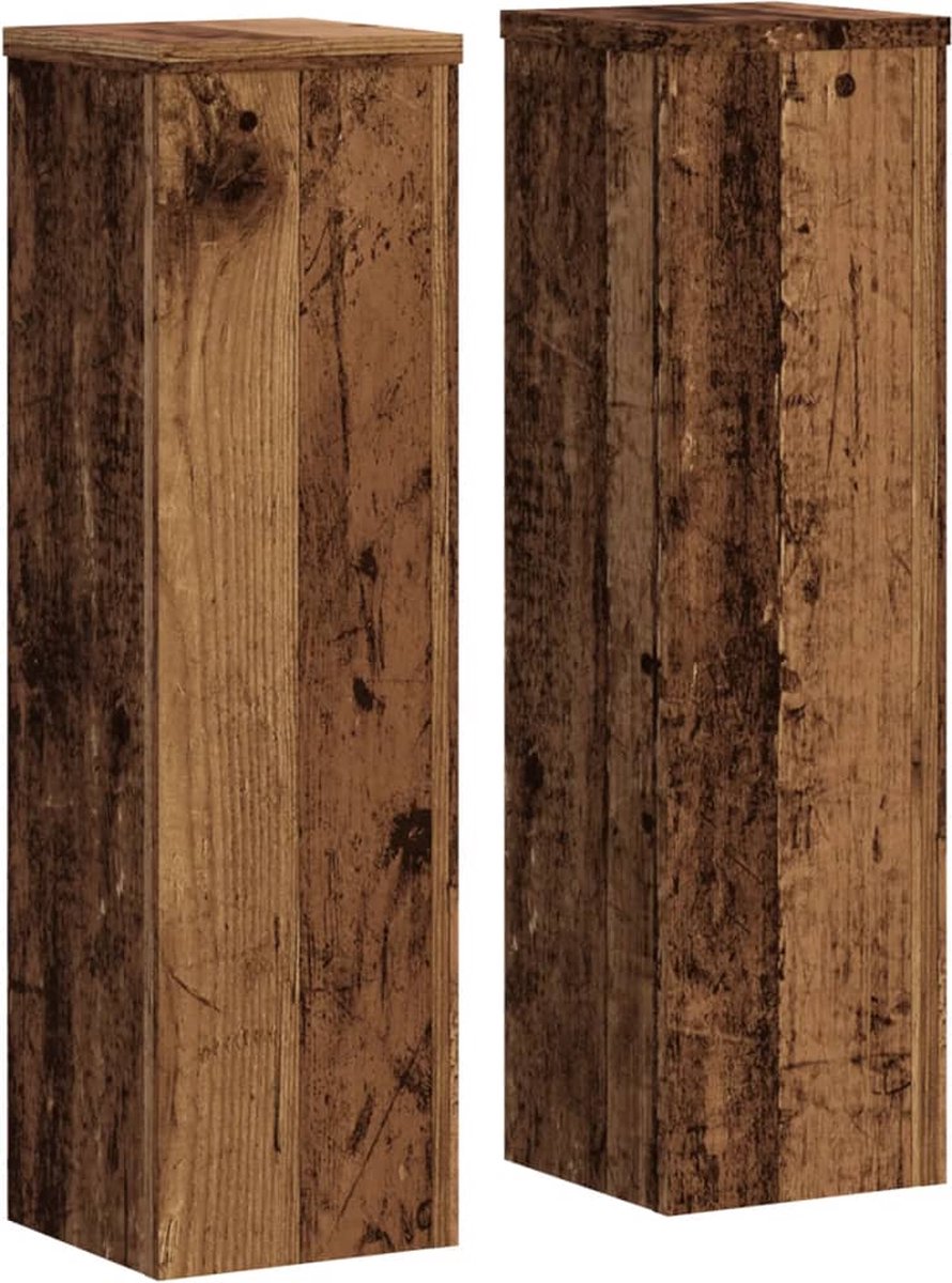 Vidaxl Pflanzenständer, 2 Stück, Altes Holz, 17x17x60 cm