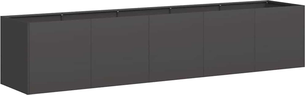 Blumentopf, Schwarz, 200X40X40 Cm, Kaltgewalzter Stahl
