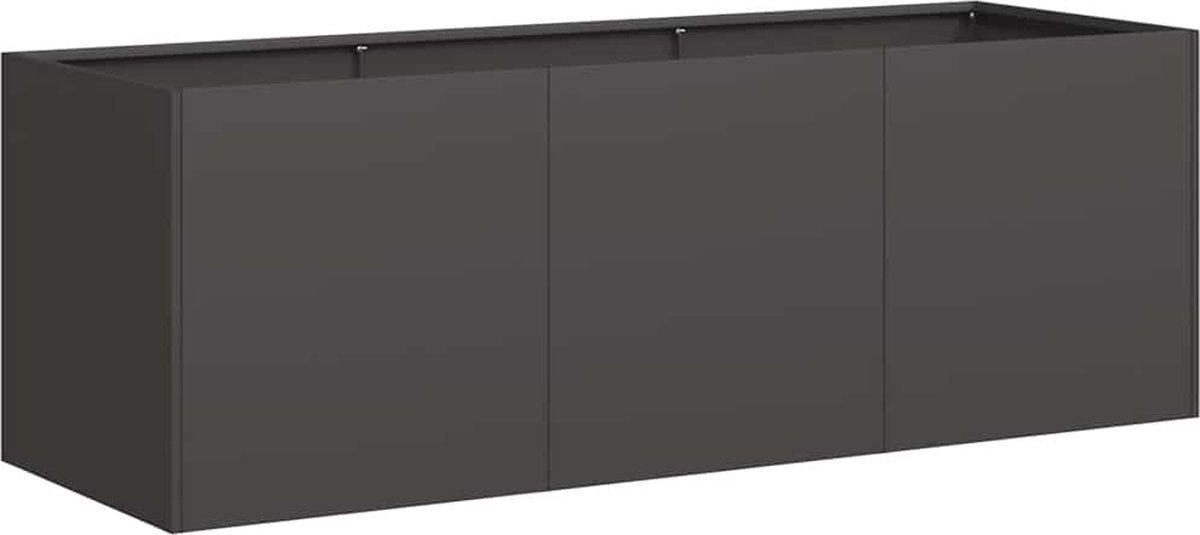 Blumentopf, Schwarz, 120X40X40 Cm, Kaltgewalzter Stahl