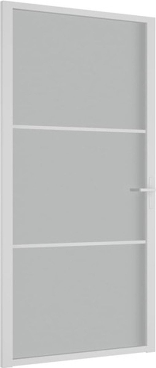 Vidaxl Innentür, 102,5X201,5 Cm, Weiß, Milchglas Und Aluminium