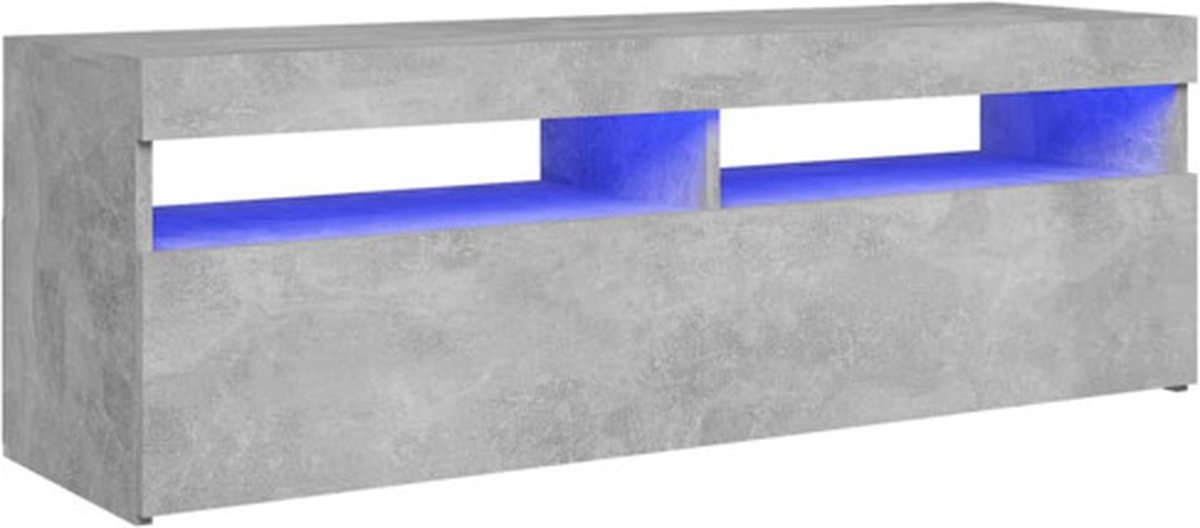 vidaXL TV-Schrank mit LED-Beleuchtung Betongrau 120x35x40 cm
