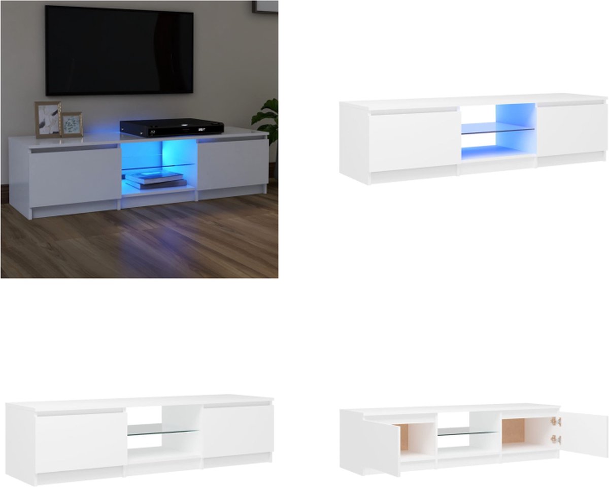 Vidaxl TV-Schrank mit LED-Beleuchtung, Weiß, 140 x 40 x 35,5 cm