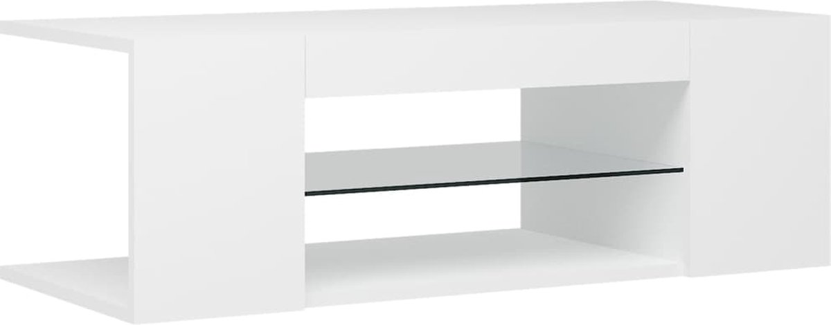 vidaXL TV-Schrank mit LED-Leuchten Weiß 90x39x30 cm anti-blitz weiße