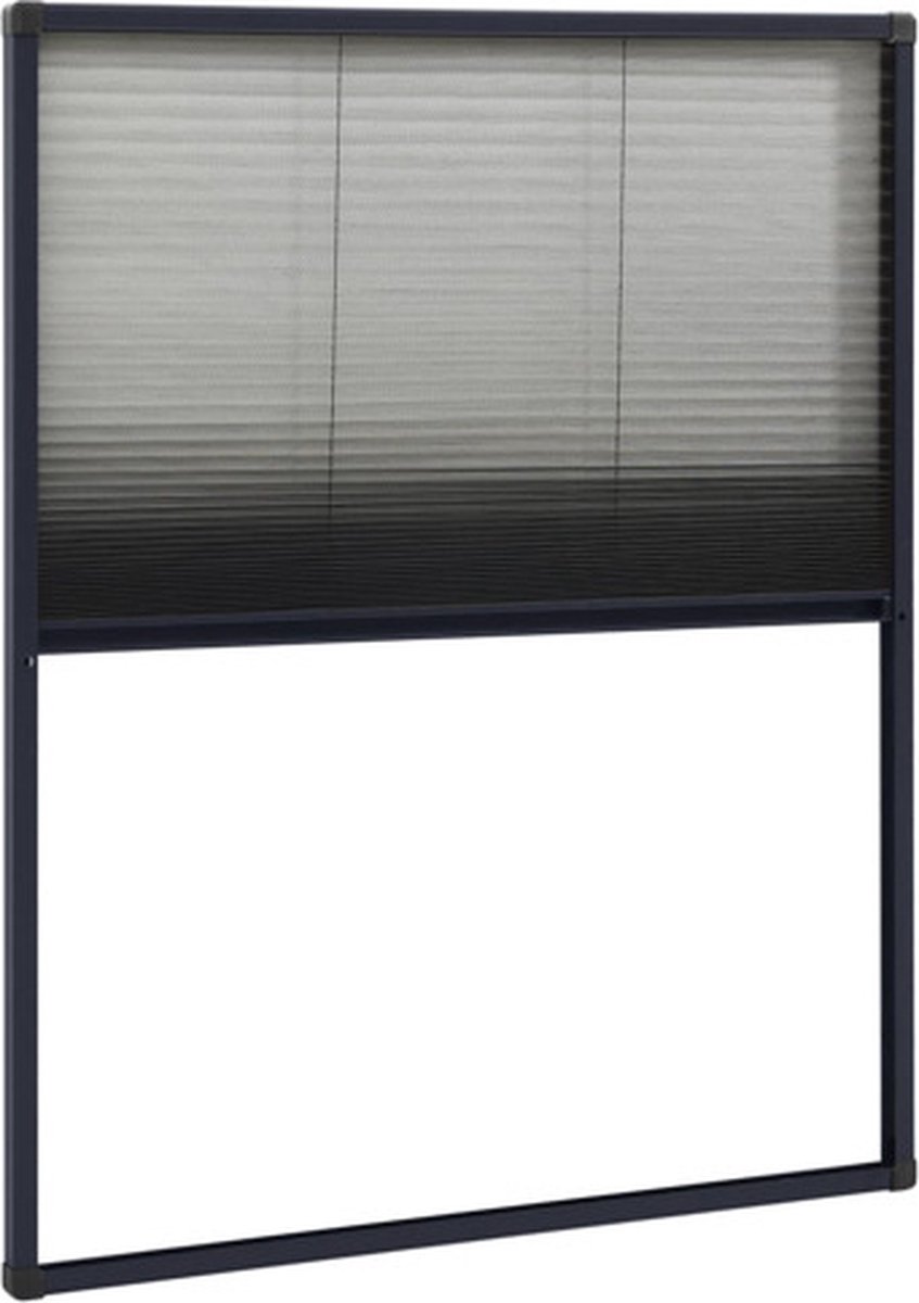 Vidaxl Plissierte Fenster-Fliegengitter, Aluminium, Anthrazit, 60x80 cm
