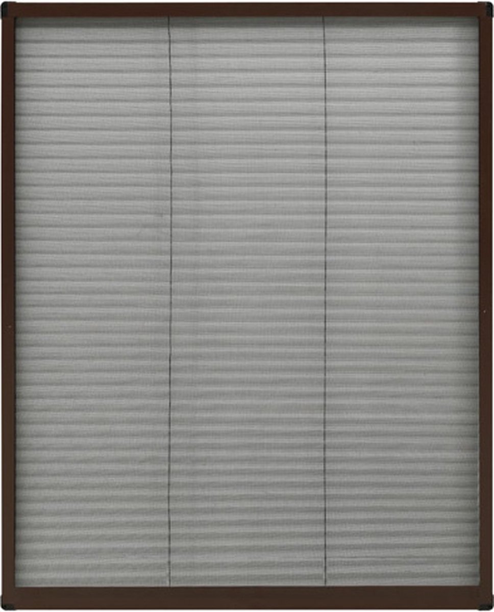 vidaXL Insektenschutz-Plissee für Fenster Aluminium Braun 80x100 cm