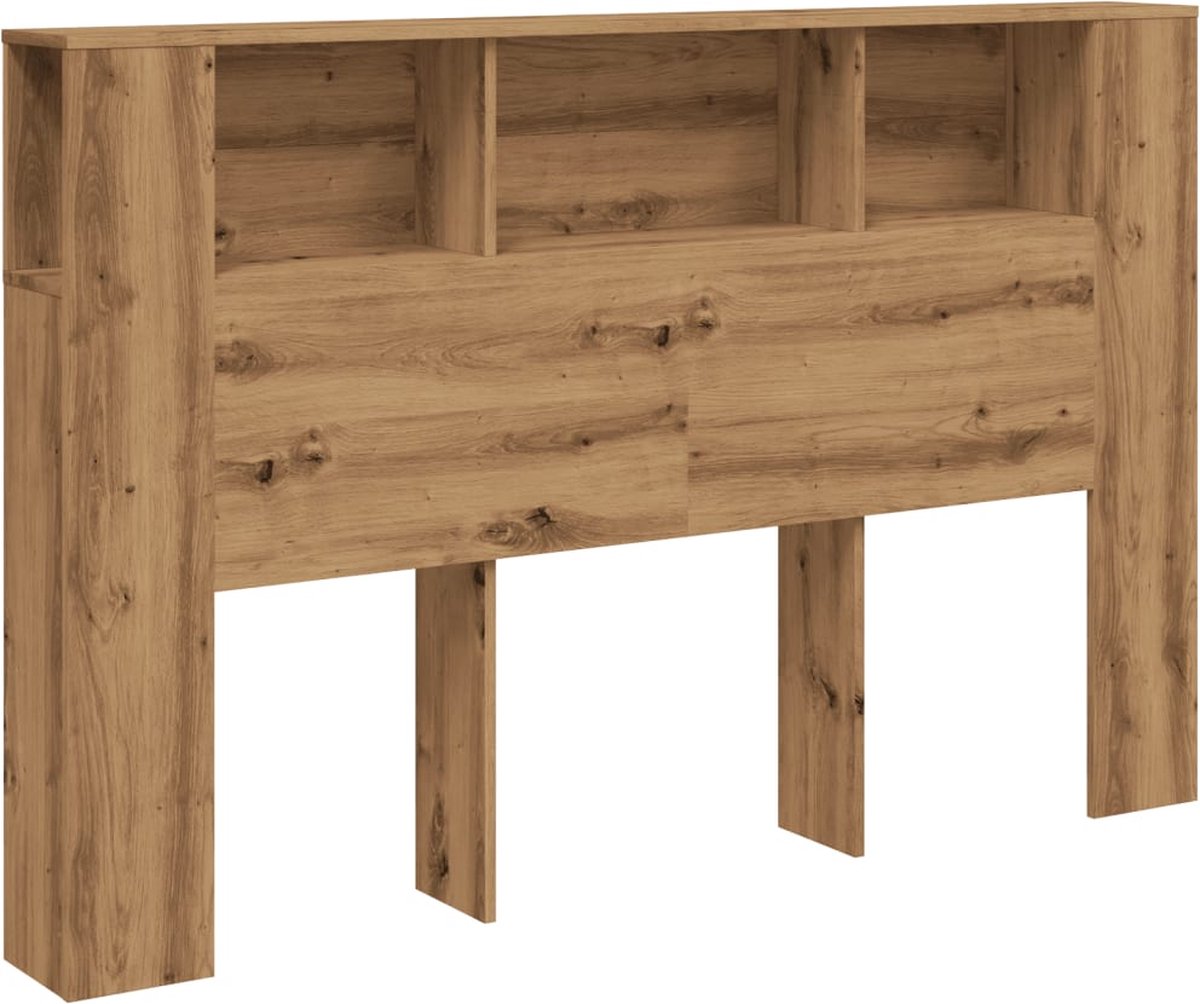 Vidaxl Bettkopfteil mit Regalen, Artisan-Eiche, 160 x 18,5 x 103,5 cm