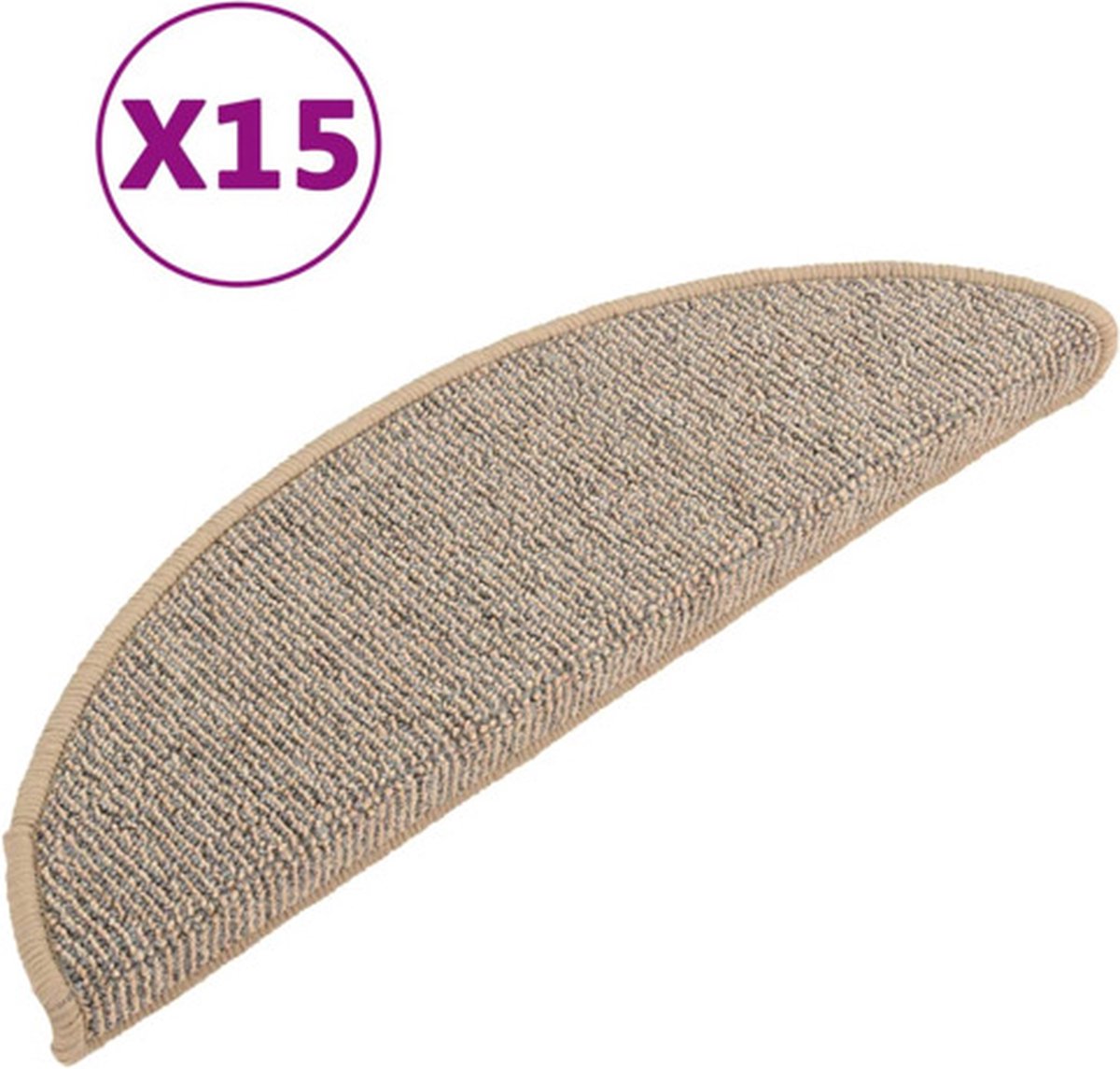 Vidaxl Treppenmatten 15 Stück. 56X17X3 Cm Braune Halbrund