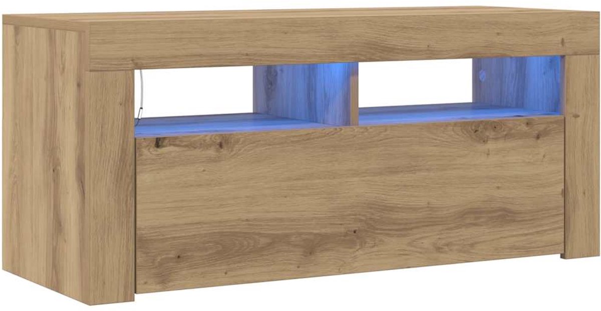 Vidaxl TV-Schrank mit LED-Beleuchtung, Artisan-Eiche, 90x35x40 cm