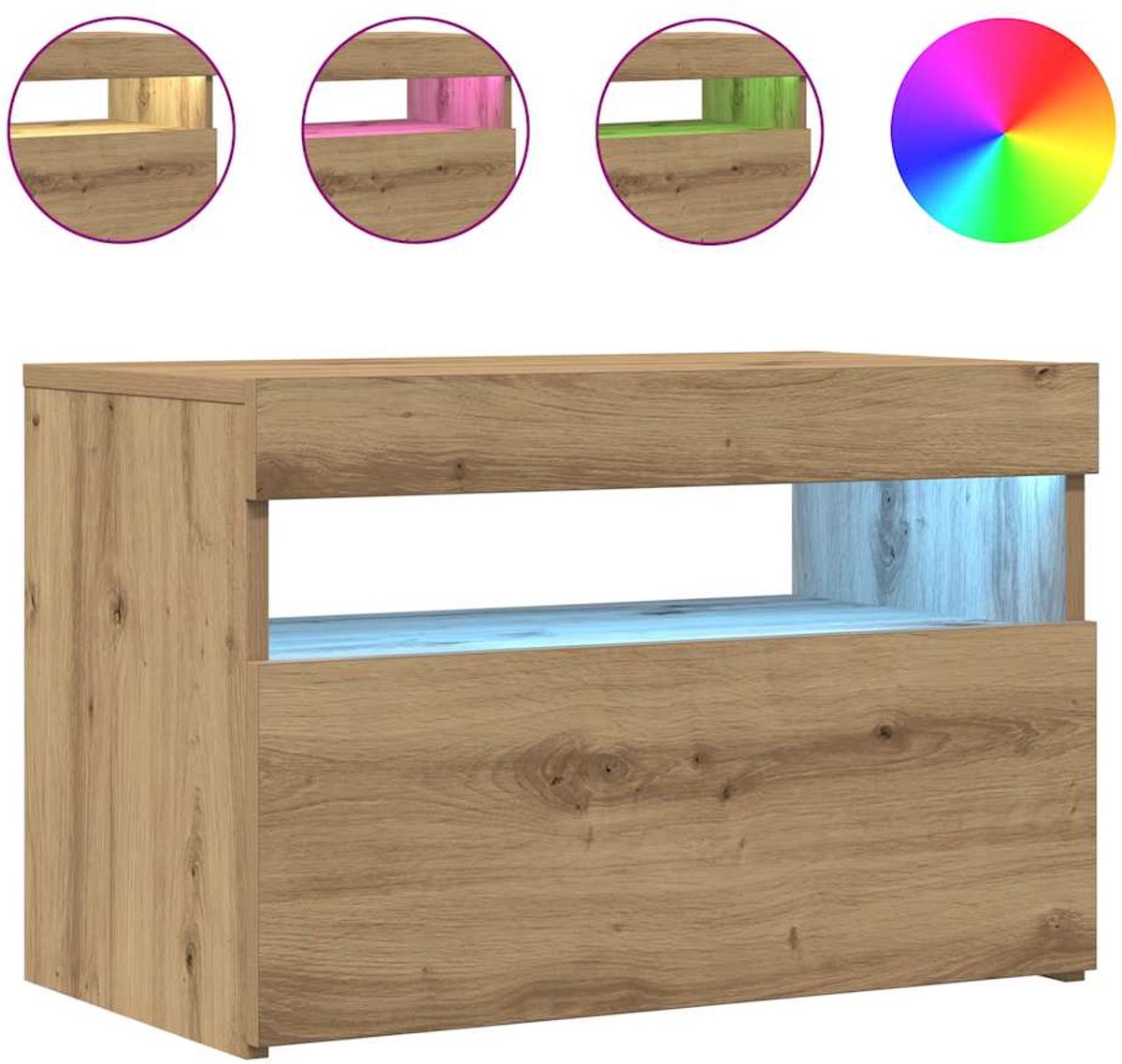 TV-Schrank mit LED-Beleuchtung, Artisan-Eiche, 60x35x40 cm