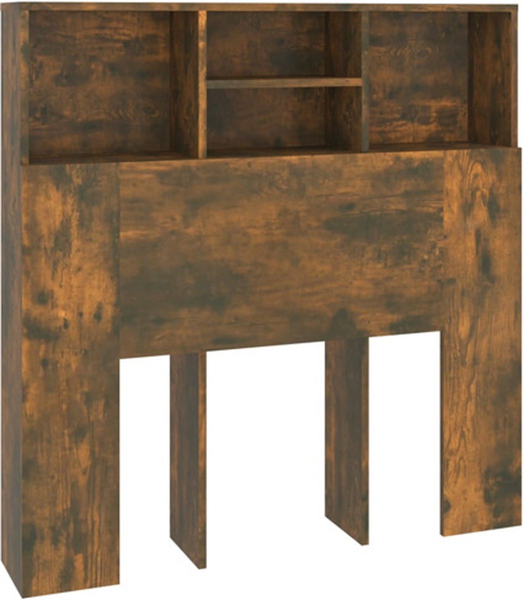 Vidaxl Bettkopfteil mit Regalen, Geräucherteiche, 100x19x103,5 cm