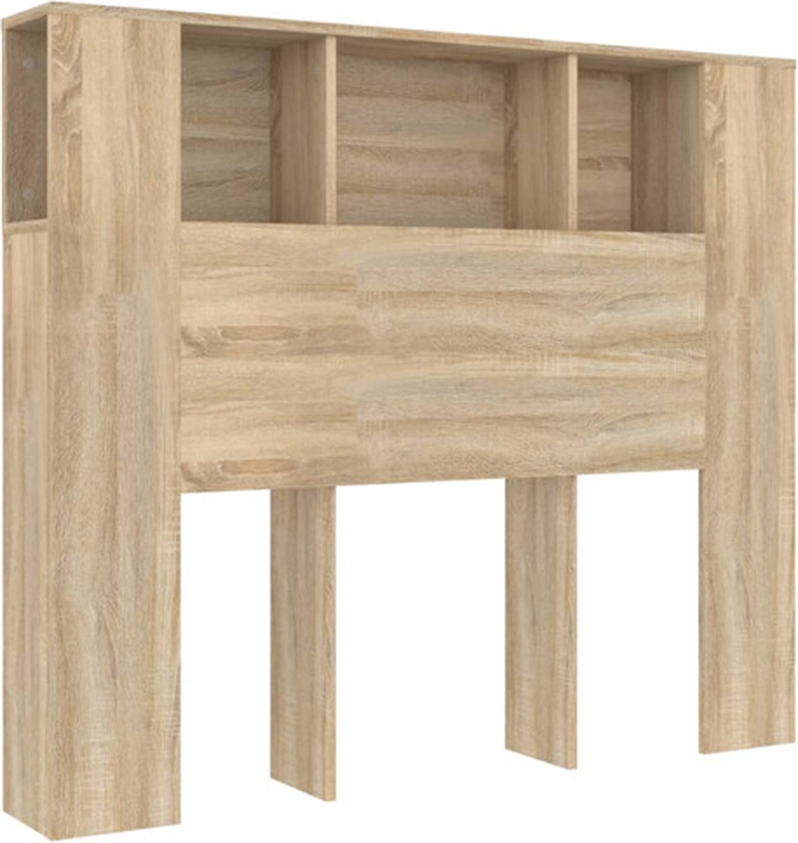vidaXL Kopfteil mit Ablagen Sonoma-Eiche 120x18,5x102,5 cm