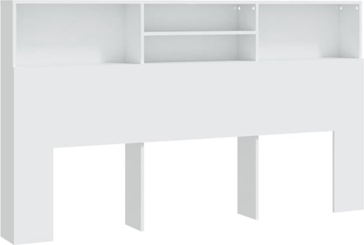 Vidaxl Bettkopfteil mit Regalen, Weiß, 180X19X103,5 Cm