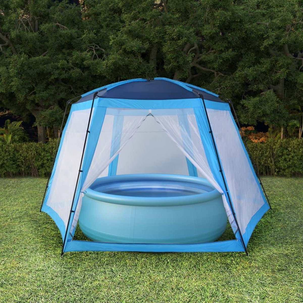 vidaXL Pool-Zelt 590x520x250 cm Blau blau